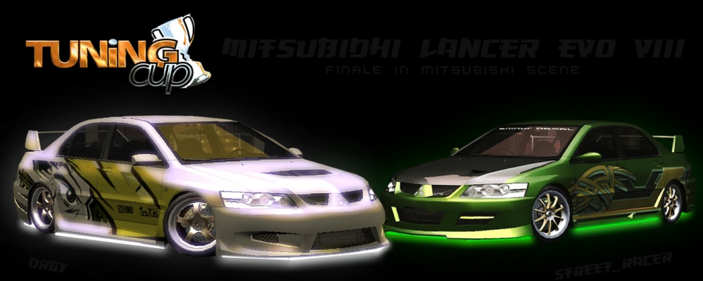 Mitsubishi Lancer EVO VIII Duel
pribeh: tieto EVí sa ocitli vo FINíLE v Tuning Cupe v Mitsubishi Scene... porota sa nevedela rozhodnúť kt. je lepšie porobené a tak to rozhodnutie zverila divákom (vám) takže hlasujte !!! dyk jaky som deduško večerní­ček :-D :-D
tuners: DRGY, street_racer
pres: street_racer (taká odflaknutá)


