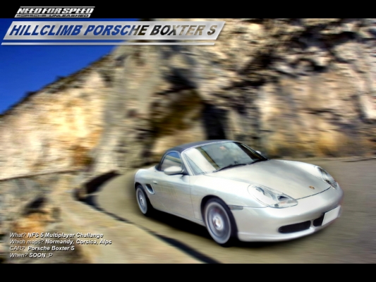 Need for Speed 5 Multiplayer Challange > Hillclimb Porsche Boxster S
Vitajte na závodoch NFS5!

[b]Najprv[/b]

V prvom rade je treba zodpovedať na otázku prečo sa podobný šampionát uskutočňuje práve v NFSG. Sám hrávam online, preto som sa nato dal. Podobné šampionáty v čŒechách a Slovensku už neexistujú, preto som sa rozhodol, že si to pod taktovku zoberiem práve ja (Bubak). Tým chcem aj povedať, ak sa prejaví­ iniciatí­va aj z ostatných NFS, tak ju podporovať budem, ale všetko si budú robiť zainteresované osoby.  

Prvým vyhláseným závodom je [color=red][b]Hillclimb Porsche Boxster S.[/b][/color]

[i]Ktoré trate sa pôjdu?[/i]
(Meno trate anglicky / jej smer)
[b]Normandy / Popredu
Corsica / Popredu
Corsica / Pozadu
Alps / Pozadu[/b]

[i]S čí­m sa pôjde, aké bude možné nastavenie?[/i]
Pôjde sa s [b]Porsche Boxster S (séria 986, rok 2000)[/b], auto je prí­stupné v Evolúcií­ hry. [b]Nastavovanie (setup) bude možné. Kúpa súčiastok (tuning) tiež.[/b]

[i]Ako sa hodnotí­ , bude bodovanie?[/i]
Nie, časy všetkých štyroch závodov sa spočí­tajú dohromady a vyhlási sa ví­ťaz.
 
[i]Kedy sa pôjde?[/i]
Predbežný dátum je stanovený 29. Novembra 2008 o 20:00. Môže sa zmeniť!

[i]Ako sa budem môcť pripojiť na server?[/i]
Server sa bude tvoriť spôsobom [b]"Peer to peer - IP"[/b]. IP adresu bude napí­saná v čalej v popise závodu, komentára organizátora, alebo si ju môžete vyžiadať cez ICQ, Jabber [url=http://gallery.needforspeed.sk/thumbnails.php?album=2731](viac kontakty)[/url]. V čalšom rade, pre chod multiplayeru a samotný chod v operačnom systéme Windows XP je potrebné mať prí­slušné packy a patche. Stiahnuť si ich aj s návodom na inštaláciu môžete tu [b][url=http://gallery.needforspeed.sk/albums/Wonders/Porsche%20hamachi%20balik%20v3.rar]Link (RAR, 16,89MB) [/url][/b]. Ak si chcete overiť že vám to ide, tak nám dajte vedieť. Vyskúšame to.

Popis závodu:
[b]Hillclimb Porsche Boxster S
Trate Normandia (popredu) / Korzika (popredu a pozadu) / Alpy (pozadu)
Auto Porsche Boxster S
[color=red]Spojenie Peer to Peer IP 
IP adresa : 
čŒas konania: 29.11.2008 o 20:00 
Predpokladaný koniec závodu o 21:00[/color][/b]

Výsledky z každého závodu a celkové výsledku budú uverejnené v tejto galérií­.

[b]Prihlásený účastní­ci: (Štart. čí­slo - Meno - Stajňa - Farby)[/b]
07 - Bubak - Joest Racing - čierno-biela
09 - H2SO4 - Joest Racing - čierno-modro-biela
13 - mr - Pat a Mat Team - červeno-čierna
16 - Drak - N/A - žltá 
22 â€“ Vectra â€“ CZ-SK Porsche Riders - modro-biela
21 - Tomcat - Redline - 
27 - m27 - N/A - biela
99 â€“ Mademan â€“ CZ-SK Porsche Riders - modro-biela 
?? - Josifek

[b]Kontakt:[/b]
Organizátor: ICQ 274840713 Jabber Bubak959@jabber.org

Autor obrázka: [b][url=http://gallery.needforspeed.sk/profile.php?uid=1062]m27[/url][/b]


Keywords: Need for Speed 5 Multiplayer Challange Hillclimb Porsche Boxster S NFS5 NFSPU Â©ampionÃ¡t Bubak