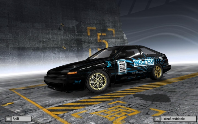 Toyota Corolla AE86

http://www.nfsunlimited.net/showroom/entry/49135


