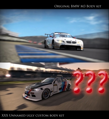 Where it is?
Skoro vo vsetkych oficialnych SHIFT videach vystupuje nova M3ka z nadhernym DTM bodykitom, ktory ma toto auto v okruhovych zavodoch aj v skutocnosti... Tak som si z ocakavanim kupil novu M3ku ale.... Bodykit z videa (hore) tam nikde nebol, a namiesto neho nejaky skaredy co nan vobec nepasuje... Preco? na to mi asi nikdo z vas neodpovie, ale dost ma to sklamalo :(
Keywords: BMW M3 body kit low dtm oki