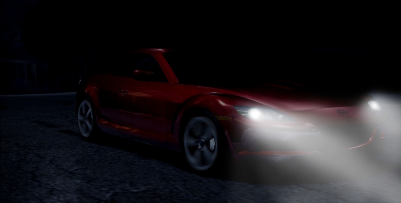 Mazda RX-8
[i][b]Nočný jazdec[/b][/i]
[i]Môj prvý a poslendný pokus upraviť screen z Carbonu[/i]

Upravovať nočný screen je samo o sebe zaují­mavý nápad. čŒoskoro som zistil, že nech robí­m, čo robí­m, vždy je jedinou reálne vyzerajúcou operáciou stmavenie obrázku. Preto to aj vyzerá ako to vyzerá. Suverénne najťažsiou časťou teda boli svetlá, ktoré stále odmietali nabrať reálny výzor a vytvárali skôr biely opar ako kužel svetla. Dúfam, že vo finálnej podobe sa vám to bude aspoň čiastočne páčit.

