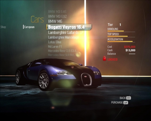 bugatti veyron
 NFS Undercover
