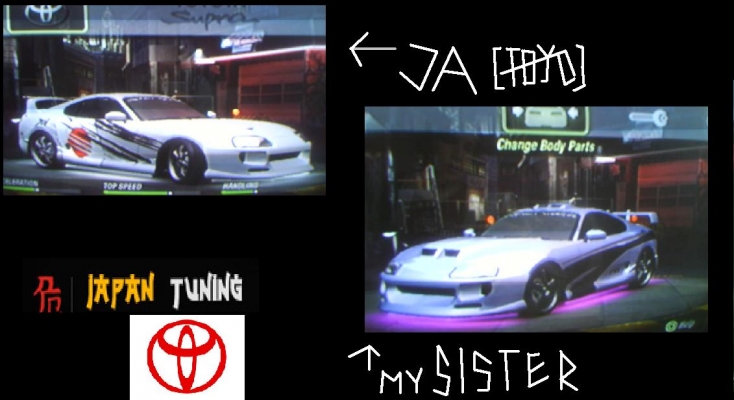 Supra duel
takze moj dalsi duel ...tento krat idem proti mojej sestre. Tuningove auto bolo Toyota supra v stile japan tuning prosim vela komentikov :-D
