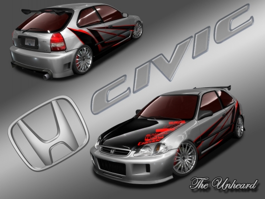 Honda CIVIC
taky jemnejsi street tuning ...
dufam ze sa vam to bude pacit ...
inac na vinyly je pouzitych vsetkych 20vrstiev ... este nakych 5 by bodlo pre kapotu :(
p.s. je mi moc luto ze som nenasiel logo CIVIC vo vacsom rozliseni ... 
Keywords: honda civic