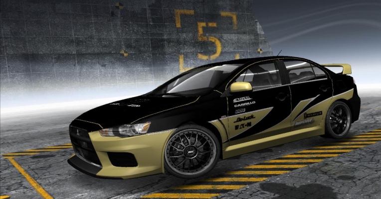 ......... Mitsubishi Lancer Evo X ...........
..... na celno skle je decal WILWOOD a na kapote ZEX .......

