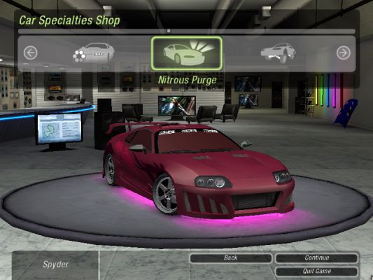 Toyota Supra old school
Screenshot z novembra 2004, este som nemal v kariere odomknutych moc upgradov. Graficka karta: GeForce 2 MX400 64 MB
